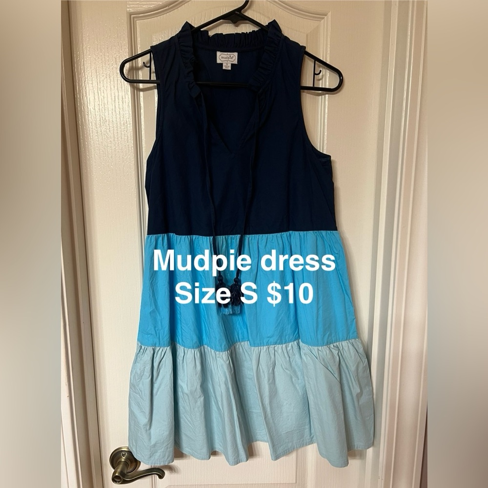 Mud Pie Navy and Light Blue Women’s Dress